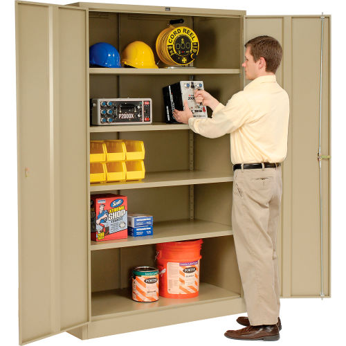 Paramount® Storage Cabinet Easy Assembly 48X18X78 Tan