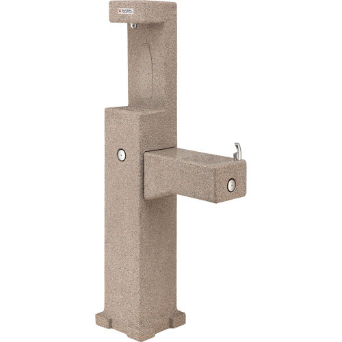 Global Industrial™: Outdoor Bottle Filler with Drinking Fountian, Rotocast Granite Finish