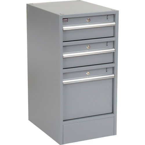 Premium 3 Drawer Workbench Pedestal W/Built-In Base w/ Hasp