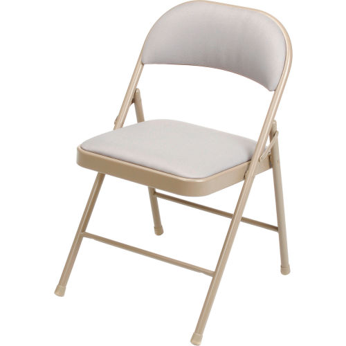 Steel Folding Chair with Fabric Padded Seat and Back