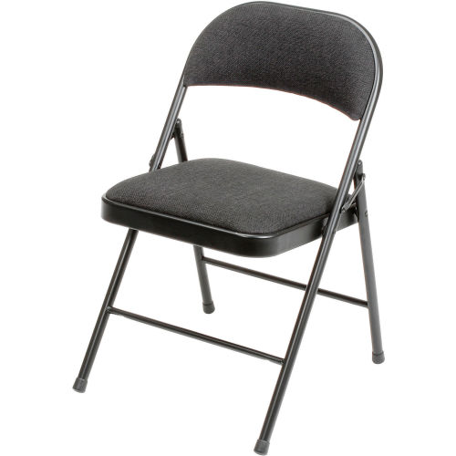 black fabric folding chairs