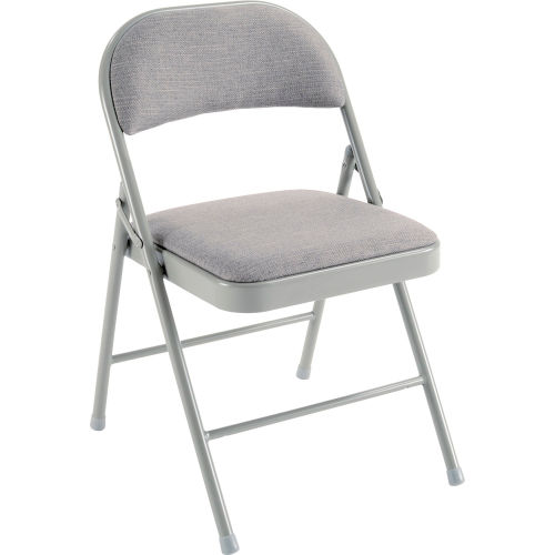 Interion® Steel Folding Chair With Padded Fabric, Gray
																			