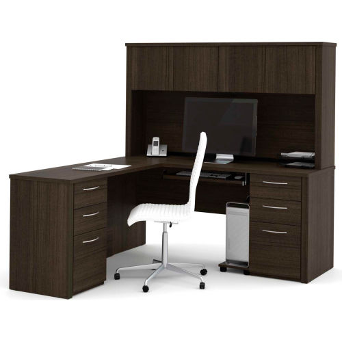 Bestar® L-Shaped Desk and Hutch - 66