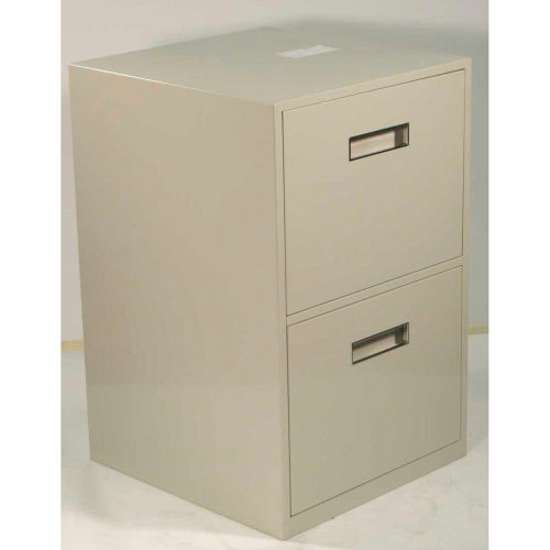 Fenco Lowboy Teller Pedestal Cabinet 609-B - 2 Legal Drawers 18"W x 19"D x 27-7/8"H Black