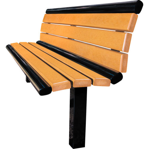 UltraSite 72" Richmond Recycled Plastic Bench, In-Ground Mount, Cedar