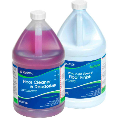 Global Industrial™ Floor Cleaning Kit, Floor Cleaner & Finish, 1 Gallon