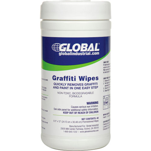 Global™ Graffiti Wipes, 40 Wipes/Canister, 6 Canisters/Case