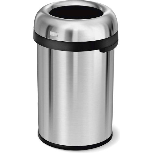 simplehuman® Round Open Top Can, 30 Gallon Brushed SS - CW1471