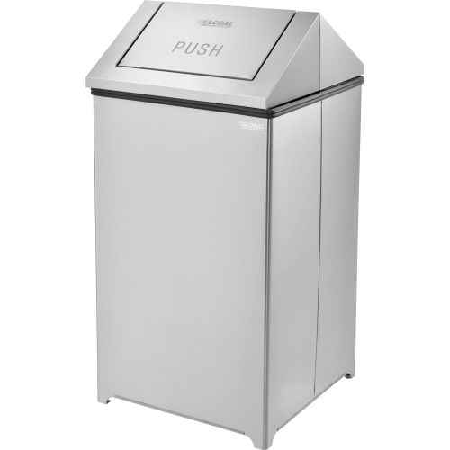 Global Industrial™ Stainless Steel Swing Top Receptacle - 40 Gallon
