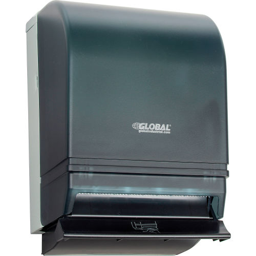 Global Industrial™ Plastic Push Bar Roll Towel Dispenser - 8" Roll, Smoke Gray/Beige Finish