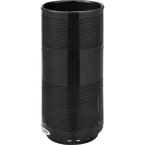 Global Industrial™ Steel Round Open Top Trash Can, 15 Gallon, Black