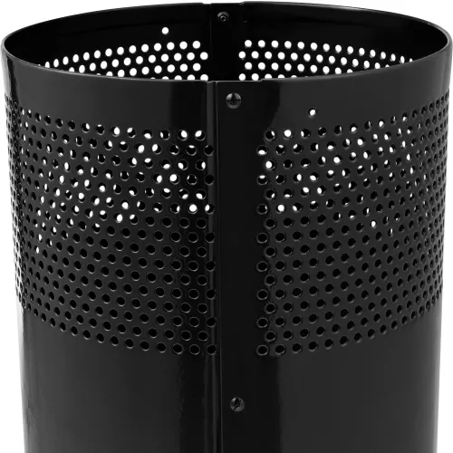 Global Industrial™ Steel Round Open Top Trash Can, 15 Gallon, Black