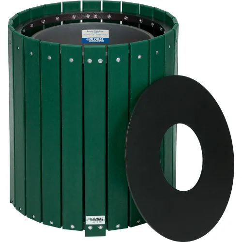 Global Industrial™ Recycled Plastic Round Trash Can With Liner, 32 