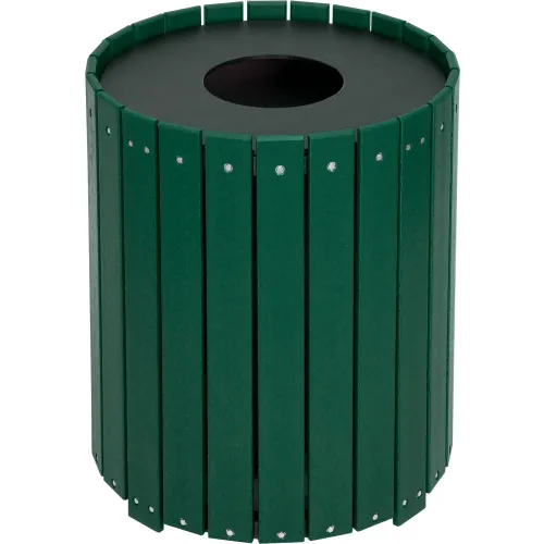 Global Industrial™ Recycled Plastic Round Trash Can With Liner, 32 