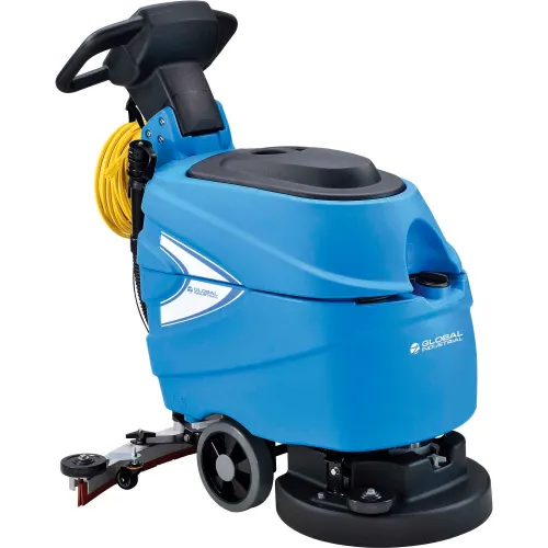 Electric Walk-Behind Auto Floor Scrubber, 17 Cleaning Path, Corded, Global Industrial