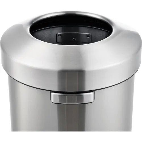 Global Industrial™ Half Round Side Open Trash Can, 9 Gallon, Matte  Stainless Steel