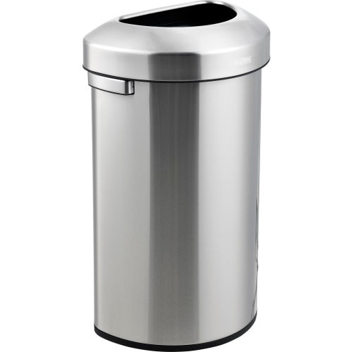 Global Industrial™ Stainless Steel Semi-Round Open Top Receptacle - 16 Gallon