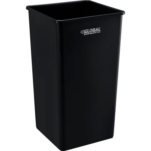 Global Industrial™ Square Plastic Trash Container, Garbage Can - 50 Gallon Black
																			