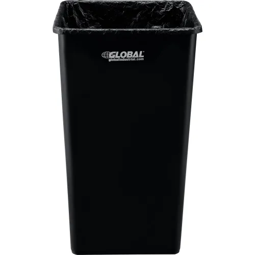 Lavex 19 Gallon Black Square Trash Can