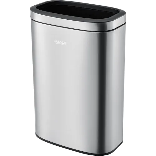 Glaro S1230SA New Yorker Self-Closing Dome Top Trash Can, 12 x 30, 8 Gallon  - Satin Aluminum - Sunhouse Office