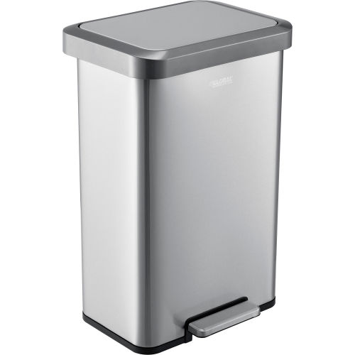 Global Industrial™ Stainless Steel Rectangular Step Trash Can - 12 Gallon
																			