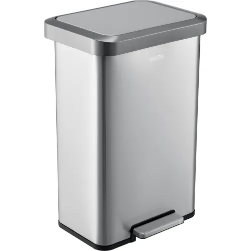 Toter® Slimline Rectangular Trash Can, 23 Gal. Cap., Dark Gray Granite