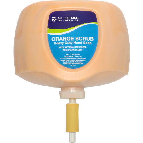 Global Industrial™ Orange Scrub Heavy Duty Hand Cleaner, Orange Scent, 2L Refill - 4/Case