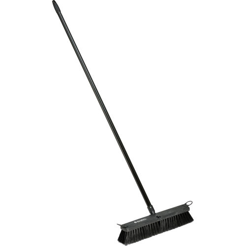 Global Industrial™ 18in Push Broom w/ Plastic Block & Steel Handle - Fine Sweep