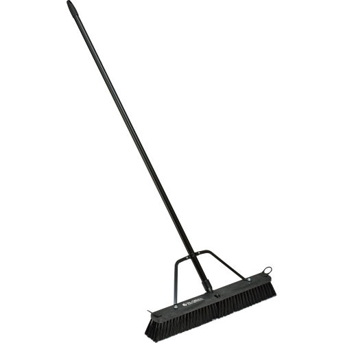 Global Industrial™ 24in Push Broom w/ Plastic Block & Steel Handle - Fine Sweep
																			