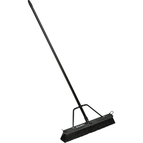 Global Industrial™ 24in Push Broom w/ Plastic Block & Steel Handle - Fine Sweep