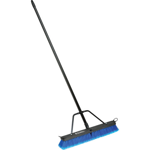 Global Industrial™ 24in Push Broom w/ Plastic Block & Steel Handle - Multi-Surface Sweep