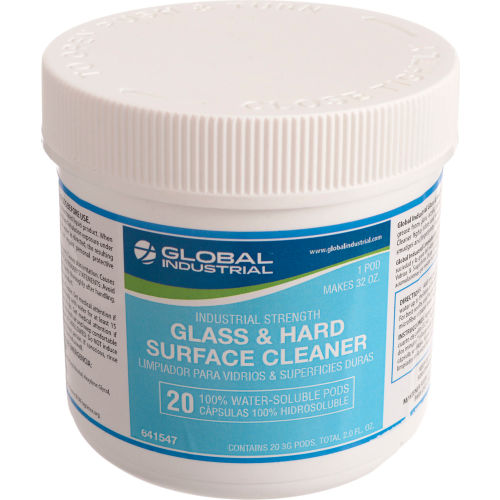 Global Industrial Glass & Hard Surface Cleaner - 20 Pods/Jar, 12 Jars/Case
