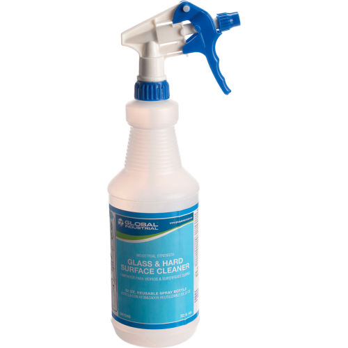 Global Industrial Glass & Hard Surface Cleaner Quart Trigger Spray Bottles Empty - 12/Case