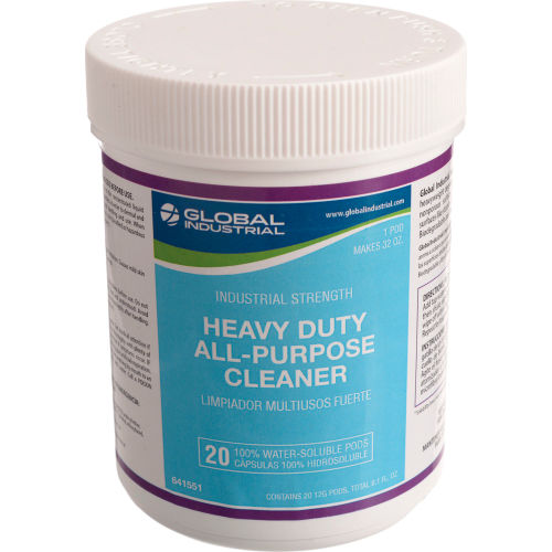 Global Industrial Heavy Duty All-Purpose Cleaner - 20 Pods/Jar, 12 Jars/Case