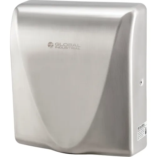 Global Industrial High Velocity Automatic Thin Hand Dryer ADA Brushed Stainless 120V