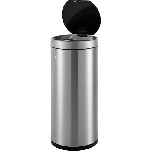 Global Industrial™ Stainless Steel Round Motion Sensor Trash Can, 9-1/4 Gallon, Brushed