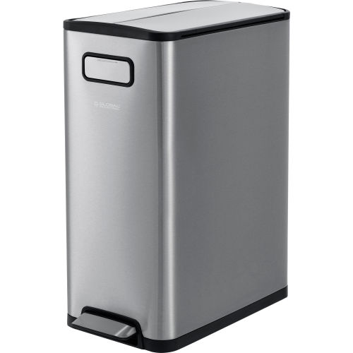 Global Industrial™ Stainless Steel Rectangular Step-On Trash Can, 12 Gallon, Brushed