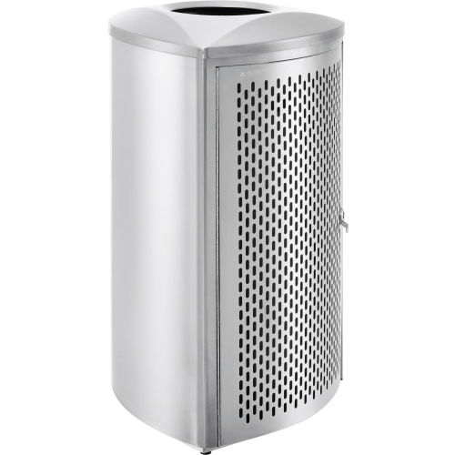 Global Industrial™ Stainless Steel Triangular Trash Can, 18-1/2 Gallon, Brushed
																			