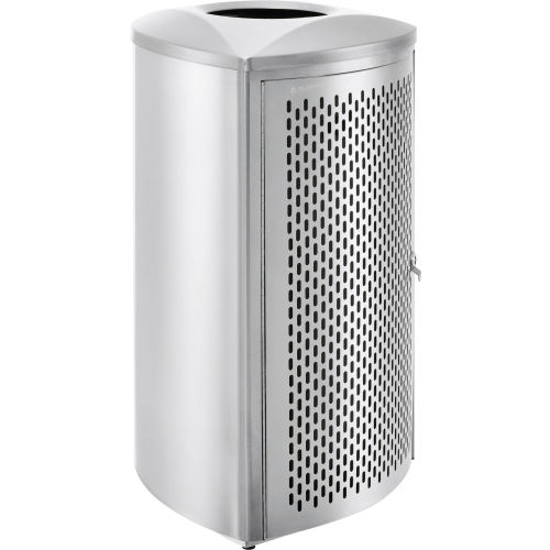 Global Industrial™ Stainless Steel Triangular Trash Can, 18-1/2 Gallon, Brushed
