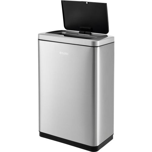 Global Industrial™ Stainless Steel Rectangular Motion Sensor Trash Can, 12 Gallon, Brushed