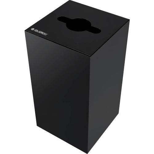Global Industrial™ Square Recycling Can w/ Mixed Recycling Lid, 28 Gallon, Black