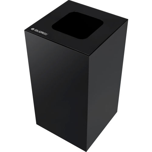 Global Industrial™ Square Trash Can w/ Waste Lid, 28 Gallon, Black