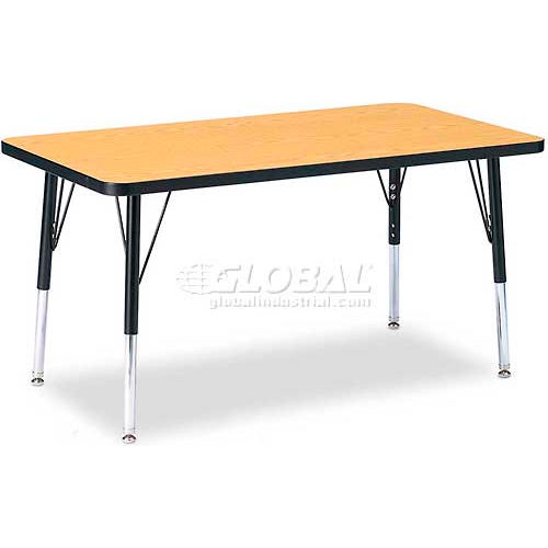 Berries® Rectangle Activity Table, 24"W x 36"L x 15" To 24"H, Classic Oak