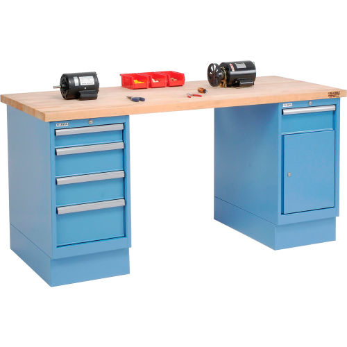 72 x 30 Maple Square Edge 4 Drawer & Cabinet Workbench