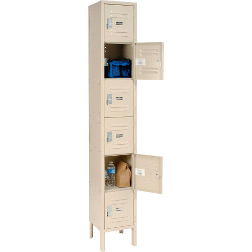 Locker Six Tier 12x12x12 6 Door Ready To Assemble Tan