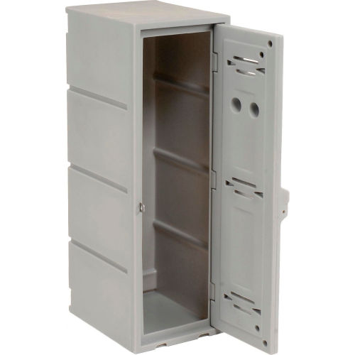 Box Plastic Locker for Double Tier - Flat Top 12X15X36 Gray