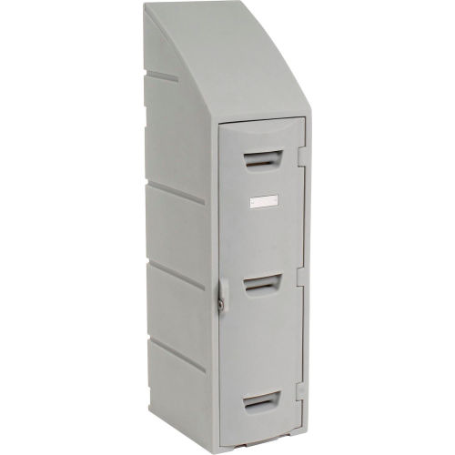 Box Plastic Locker for Double Tier - Sloped Top 12X15X47 Gray