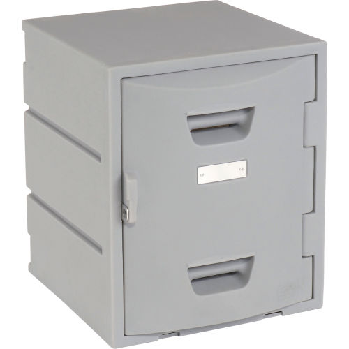 4 Tier Plastic Lockers - Flat Top 15X15X18 Gray