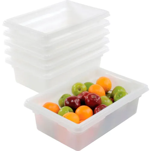 Rubbermaid FG350900WHT White Polyethylene Food Storage Box - 18 x