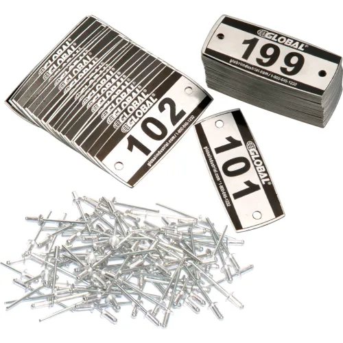 Global Industrial™ Locker Number Plate Kit, Numbered 101-299, 199/Pack